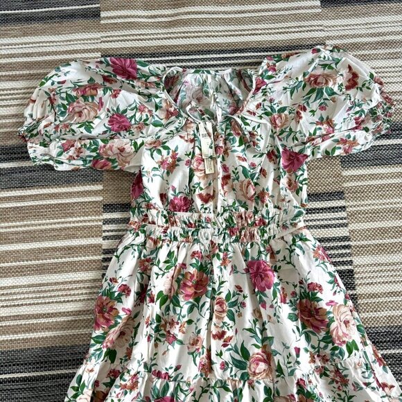 Anthropologie Women's The Somerset Maxi Dress Puff-Sleeve Floral Multicolor Sz M - Picture 2 of 14